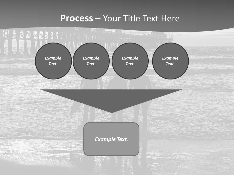 Three Surfers Are Standing On The Beach With Their Surfboards PowerPoint Template