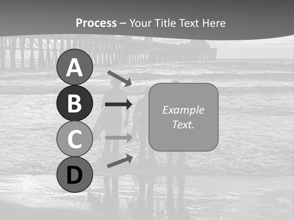Three Surfers Are Standing On The Beach With Their Surfboards PowerPoint Template
