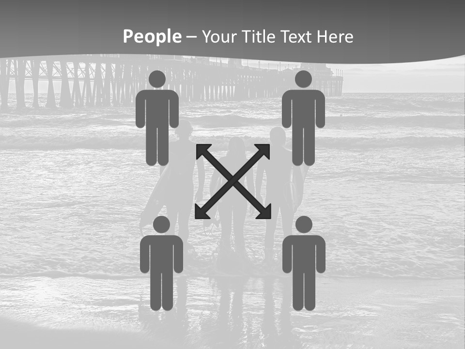 Three Surfers Are Standing On The Beach With Their Surfboards PowerPoint Template