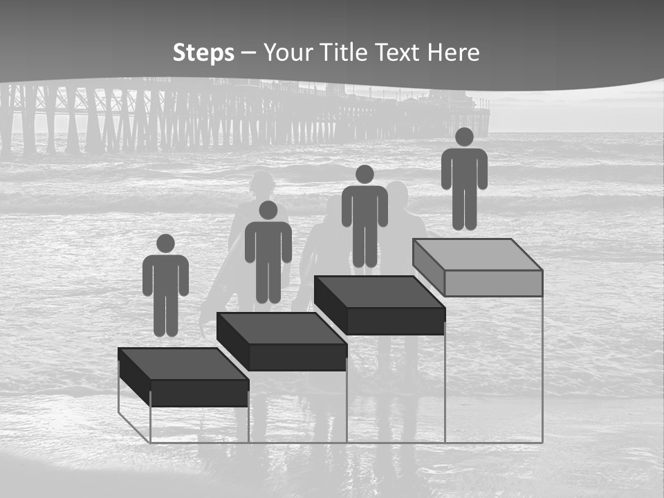 Three Surfers Are Standing On The Beach With Their Surfboards PowerPoint Template