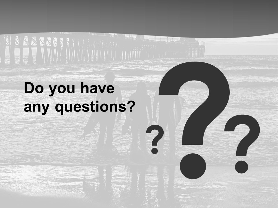 Three Surfers Are Standing On The Beach With Their Surfboards PowerPoint Template