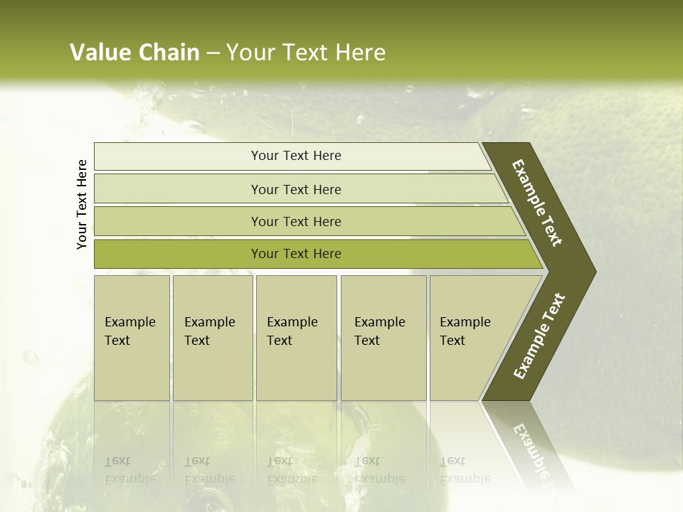 A Green Apple And Two Limes Are In The Water PowerPoint Template
