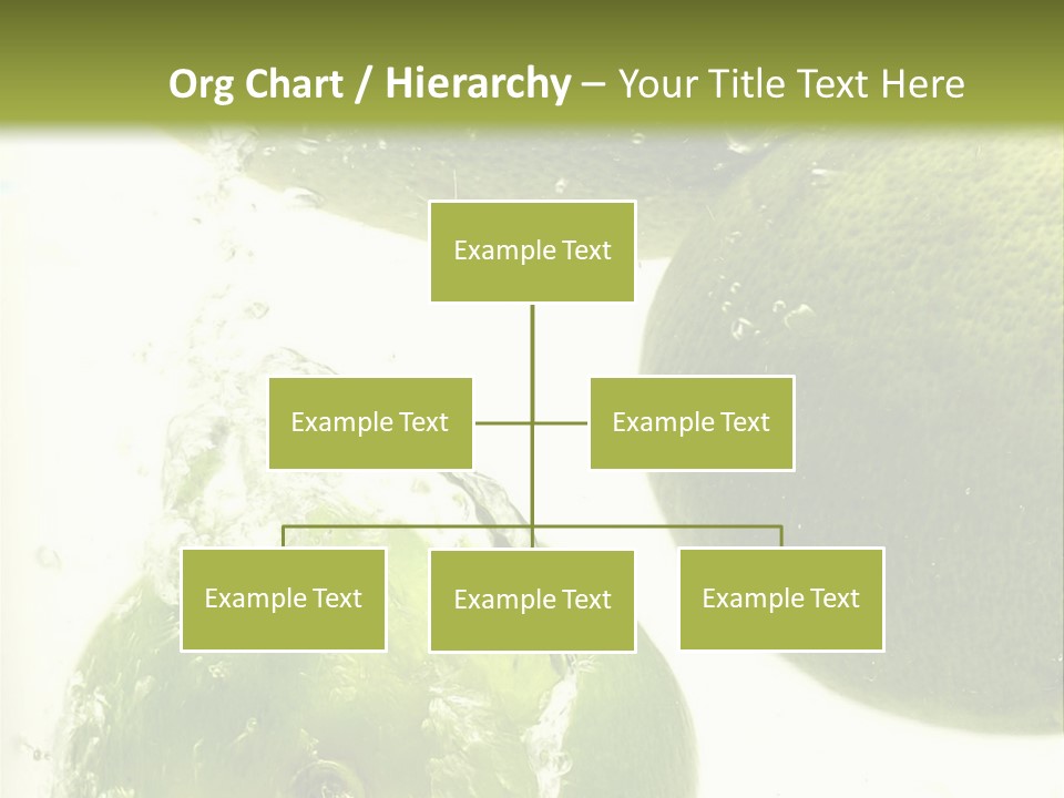 A Green Apple And Two Limes Are In The Water PowerPoint Template