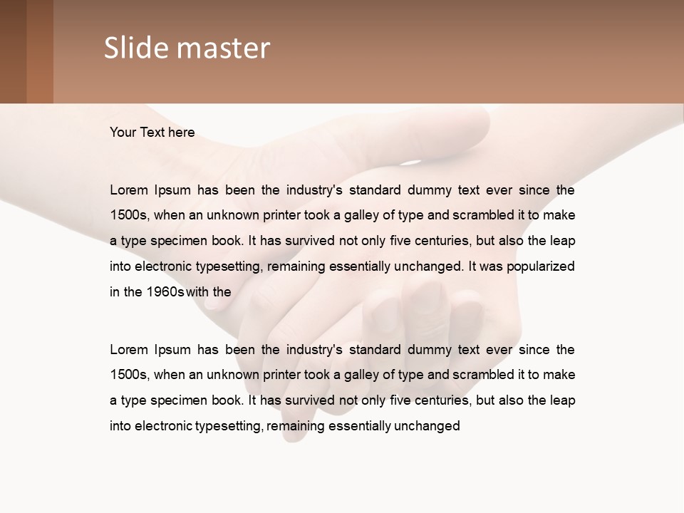 A Couple Of Hands Holding Each Other Over A White Background PowerPoint Template