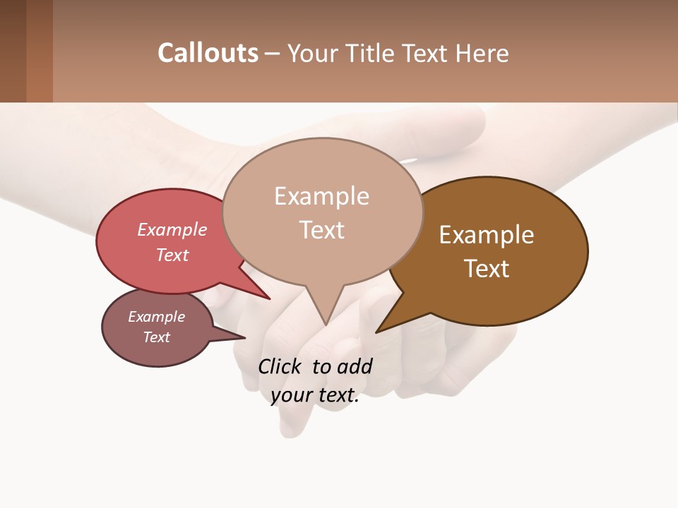 A Couple Of Hands Holding Each Other Over A White Background PowerPoint Template