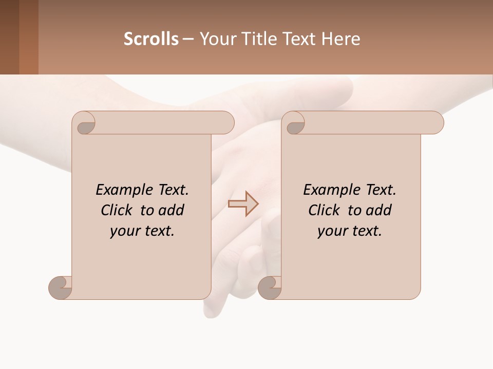 A Couple Of Hands Holding Each Other Over A White Background PowerPoint Template