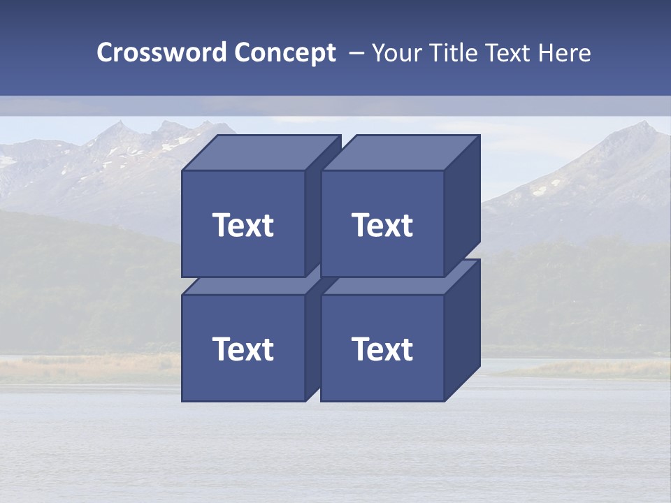 A Lake With Mountains In The Background And A Blue Sky PowerPoint Template