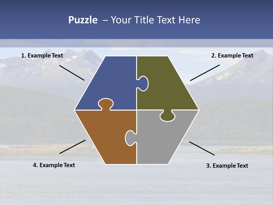 A Lake With Mountains In The Background And A Blue Sky PowerPoint Template