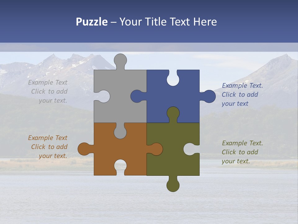 A Lake With Mountains In The Background And A Blue Sky PowerPoint Template