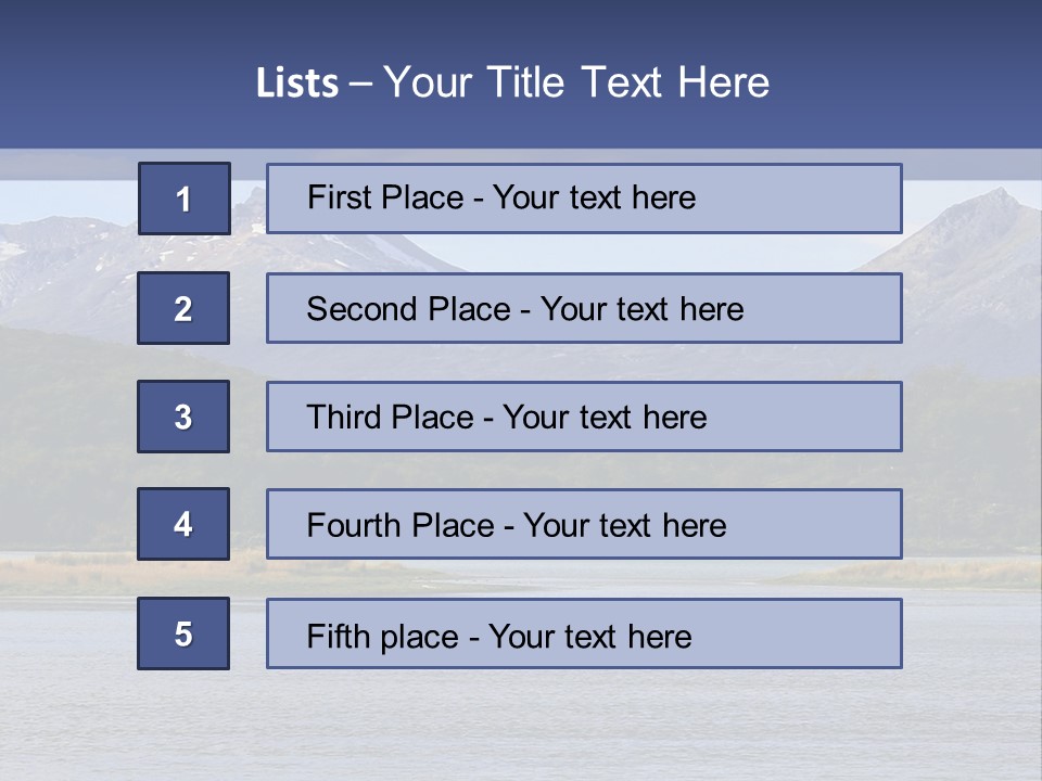 A Lake With Mountains In The Background And A Blue Sky PowerPoint Template