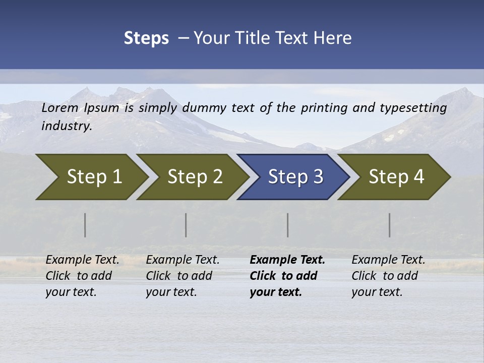 A Lake With Mountains In The Background And A Blue Sky PowerPoint Template