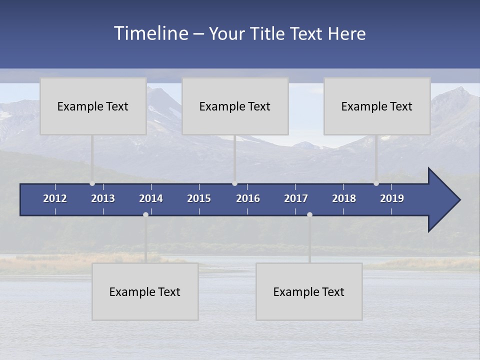 A Lake With Mountains In The Background And A Blue Sky PowerPoint Template