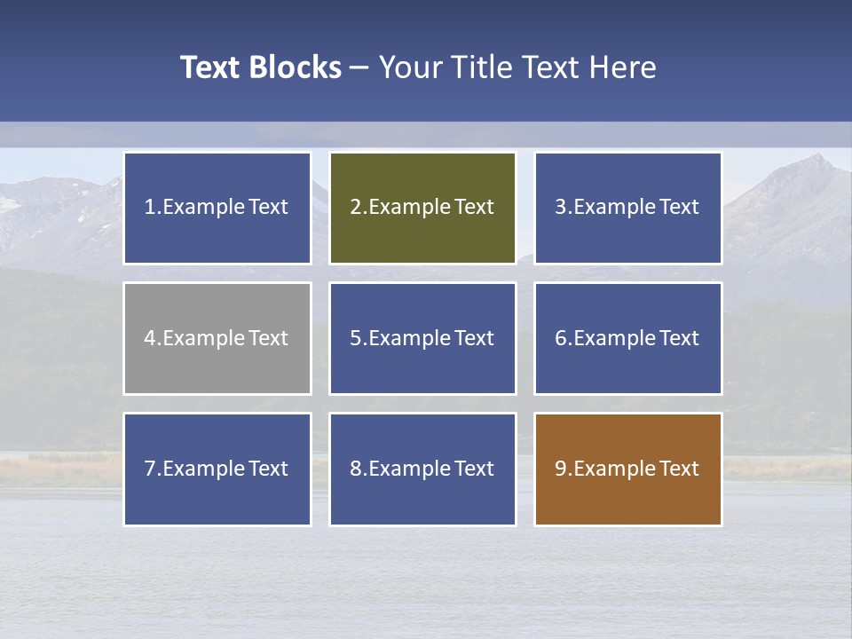 A Lake With Mountains In The Background And A Blue Sky PowerPoint Template