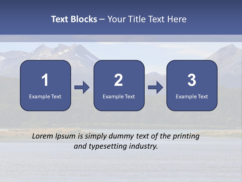 A Lake With Mountains In The Background And A Blue Sky PowerPoint Template