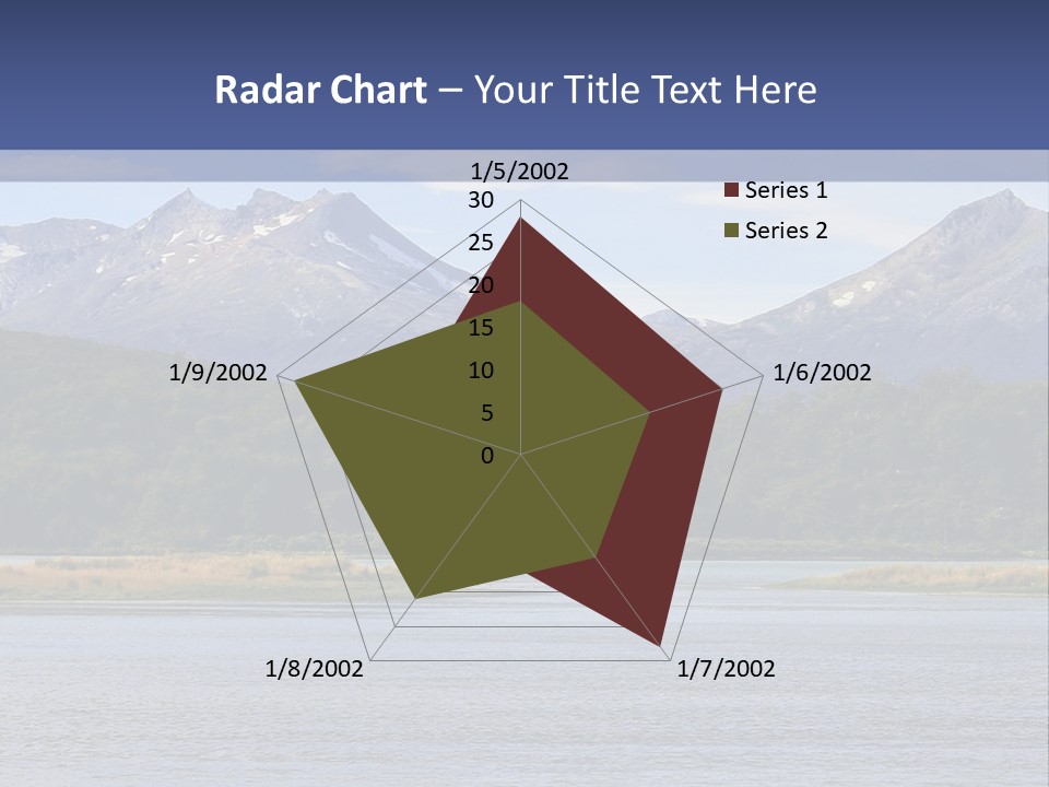 A Lake With Mountains In The Background And A Blue Sky PowerPoint Template