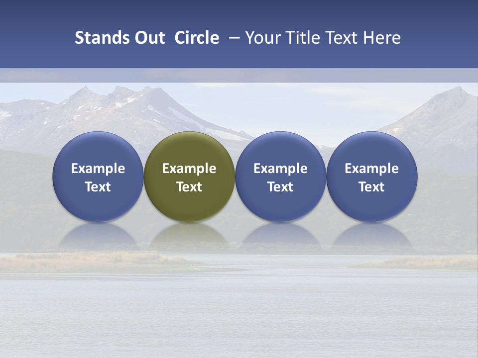 A Lake With Mountains In The Background And A Blue Sky PowerPoint Template