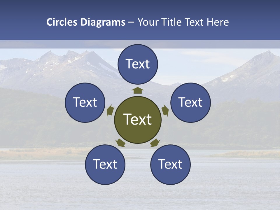 A Lake With Mountains In The Background And A Blue Sky PowerPoint Template