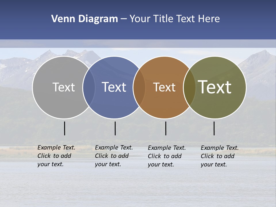A Lake With Mountains In The Background And A Blue Sky PowerPoint Template