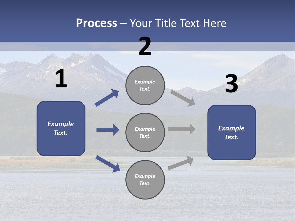 A Lake With Mountains In The Background And A Blue Sky PowerPoint Template
