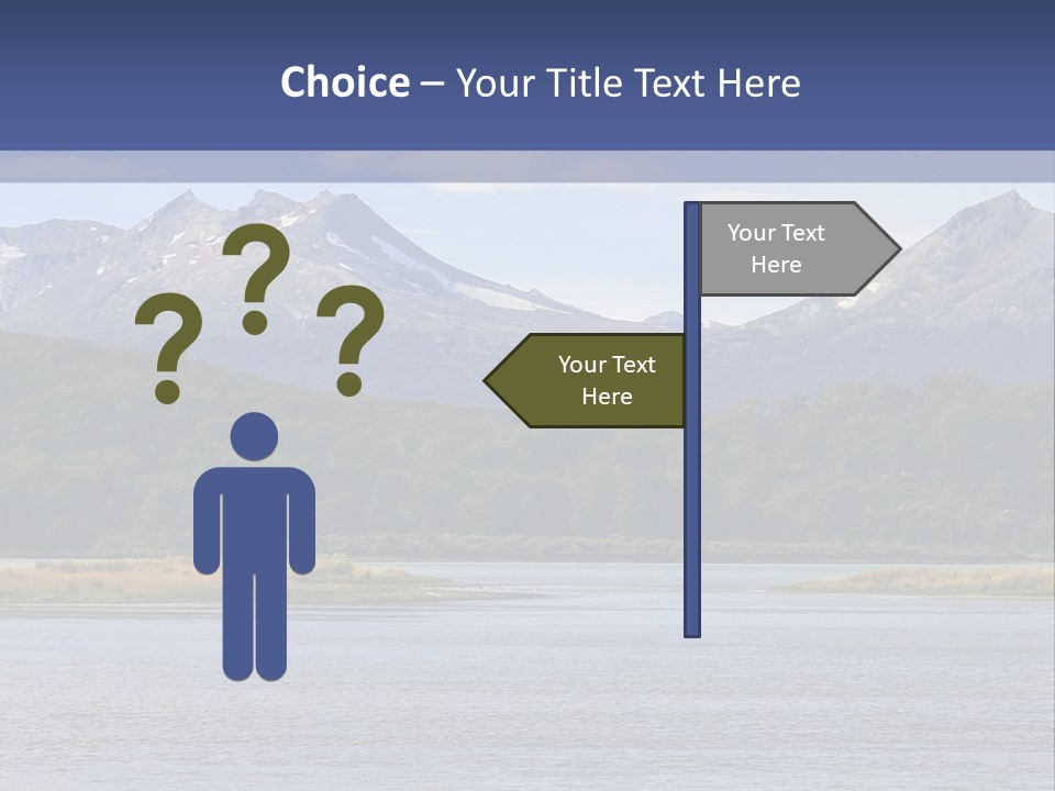 A Lake With Mountains In The Background And A Blue Sky PowerPoint Template