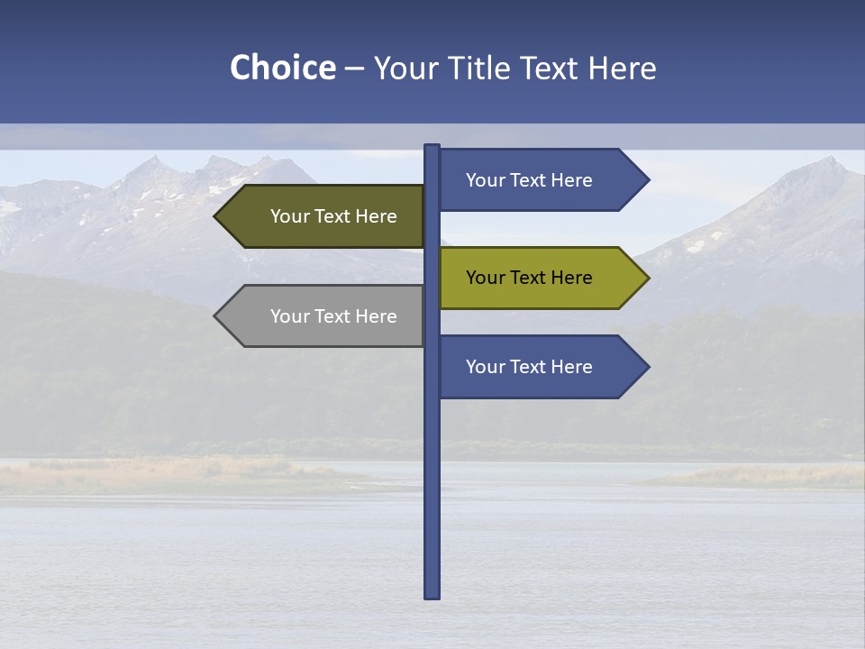 A Lake With Mountains In The Background And A Blue Sky PowerPoint Template