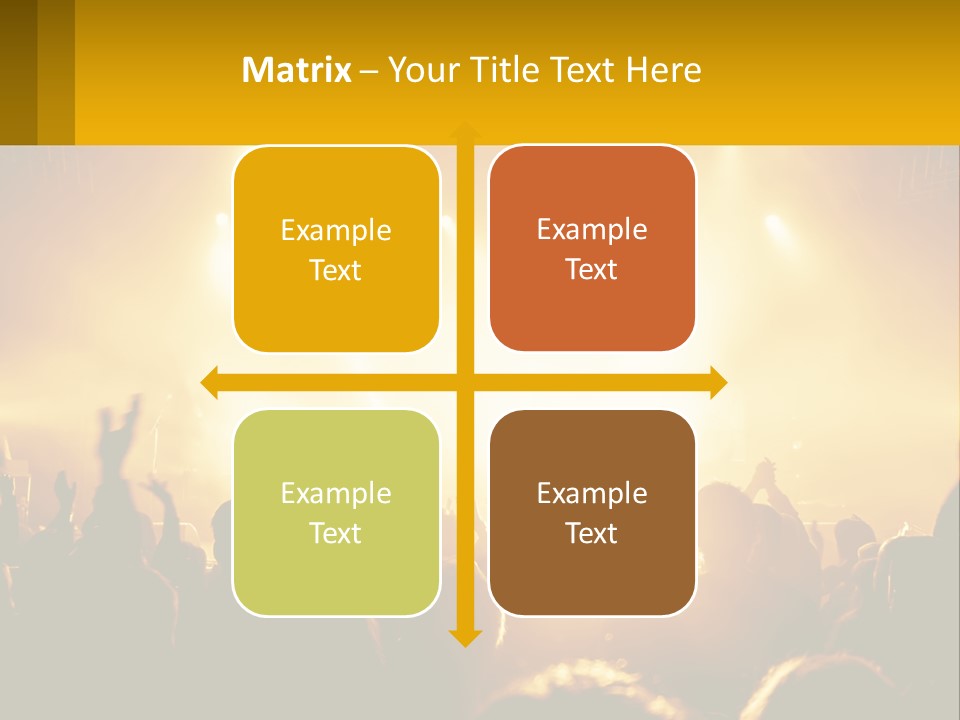 A Crowd Of People At A Concert With Their Hands In The Air PowerPoint Template