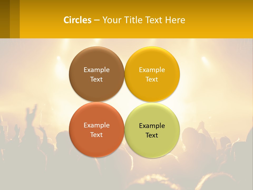 A Crowd Of People At A Concert With Their Hands In The Air PowerPoint Template