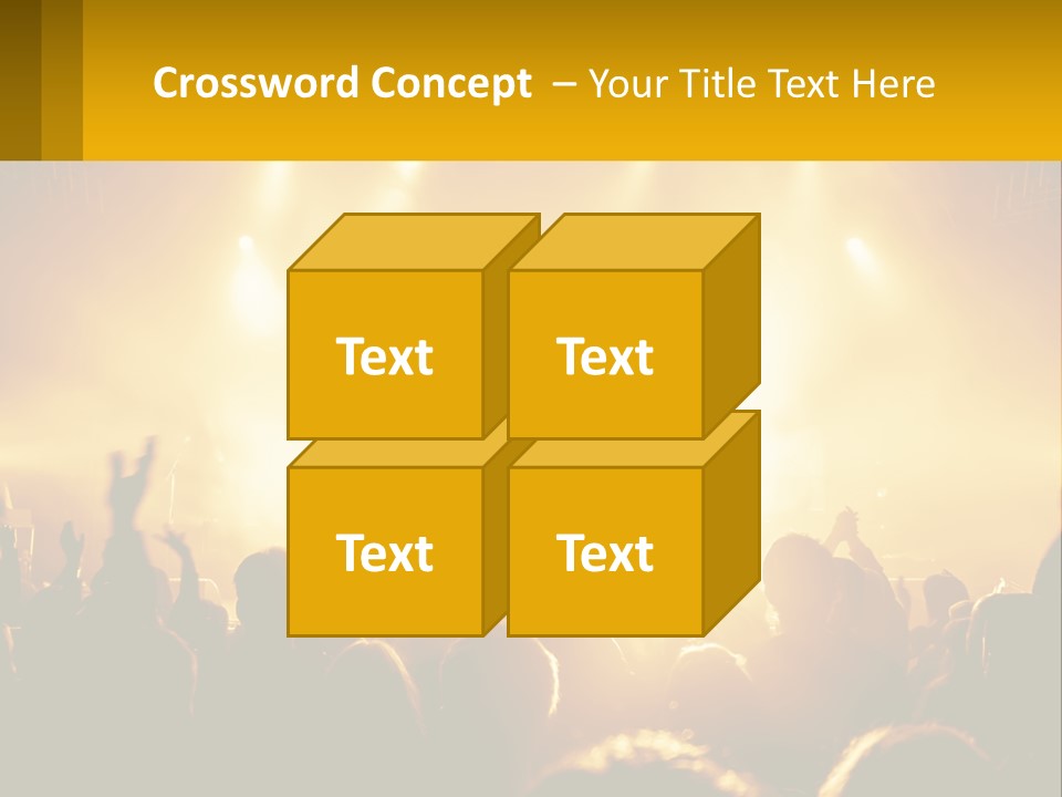 A Crowd Of People At A Concert With Their Hands In The Air PowerPoint Template