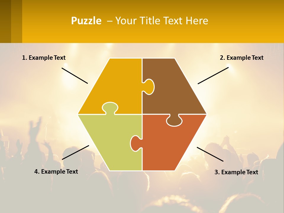 A Crowd Of People At A Concert With Their Hands In The Air PowerPoint Template