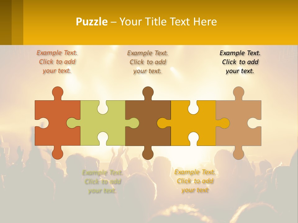 A Crowd Of People At A Concert With Their Hands In The Air PowerPoint Template