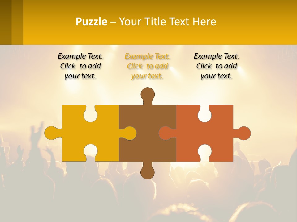 A Crowd Of People At A Concert With Their Hands In The Air PowerPoint Template