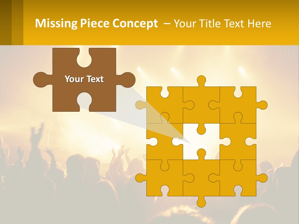 A Crowd Of People At A Concert With Their Hands In The Air PowerPoint Template