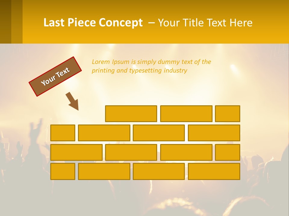 A Crowd Of People At A Concert With Their Hands In The Air PowerPoint Template