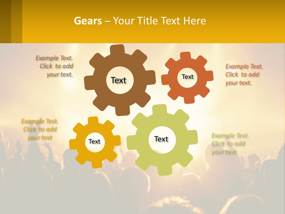 A Crowd Of People At A Concert With Their Hands In The Air PowerPoint Template