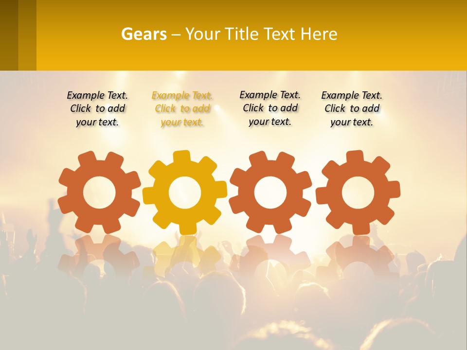 A Crowd Of People At A Concert With Their Hands In The Air PowerPoint Template