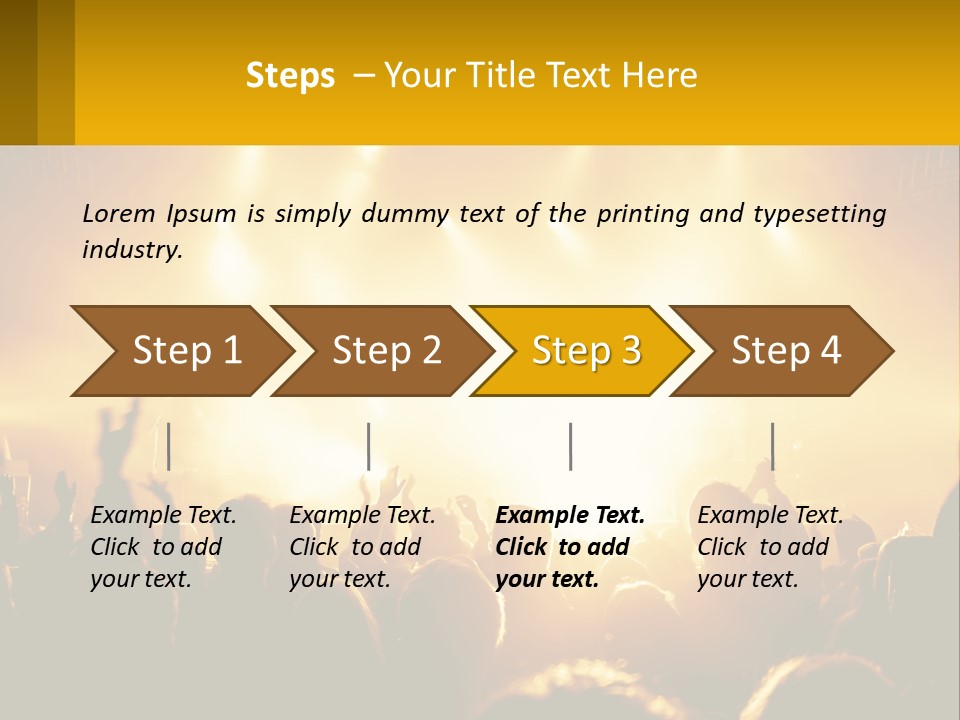 A Crowd Of People At A Concert With Their Hands In The Air PowerPoint Template