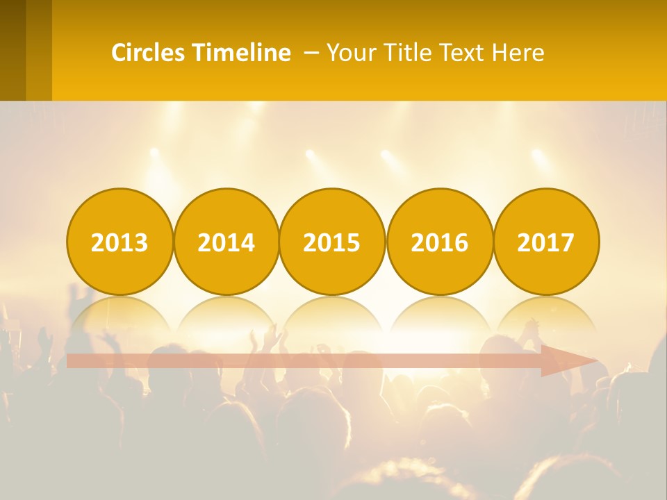 A Crowd Of People At A Concert With Their Hands In The Air PowerPoint Template