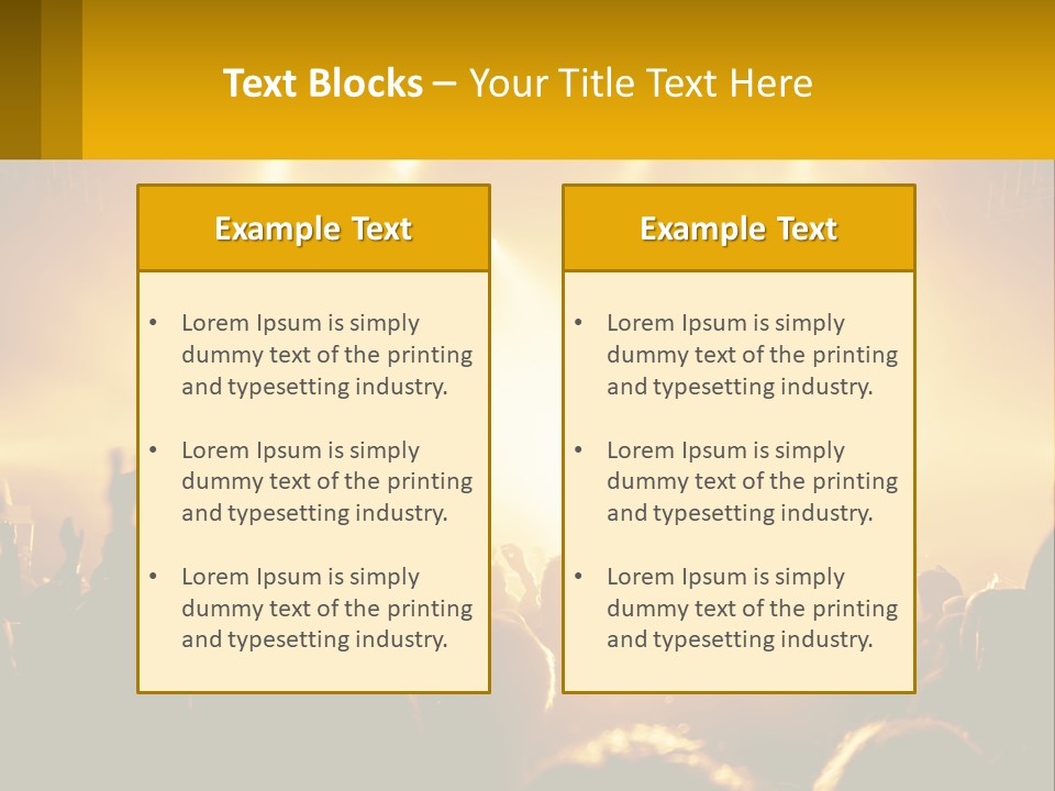 A Crowd Of People At A Concert With Their Hands In The Air PowerPoint Template