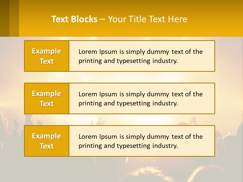 A Crowd Of People At A Concert With Their Hands In The Air PowerPoint Template