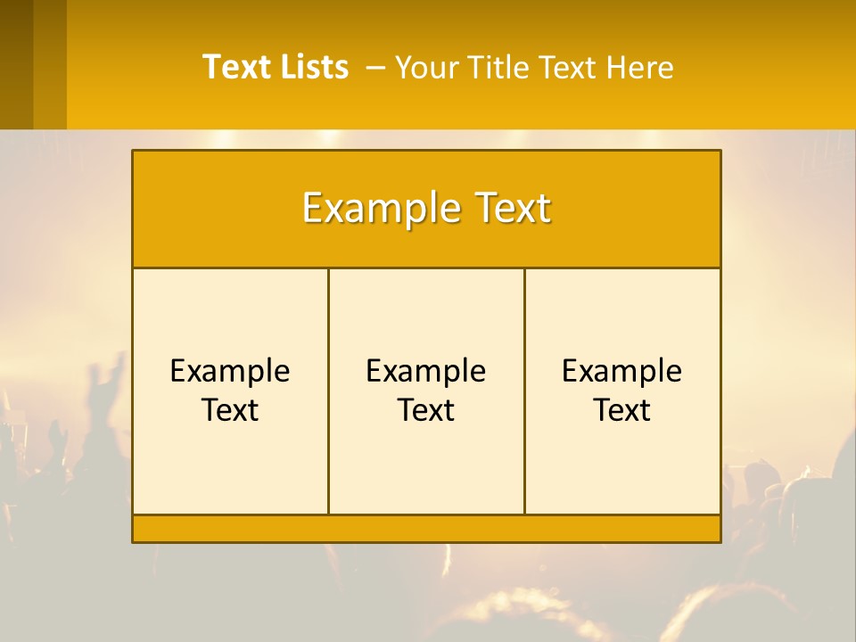 A Crowd Of People At A Concert With Their Hands In The Air PowerPoint Template