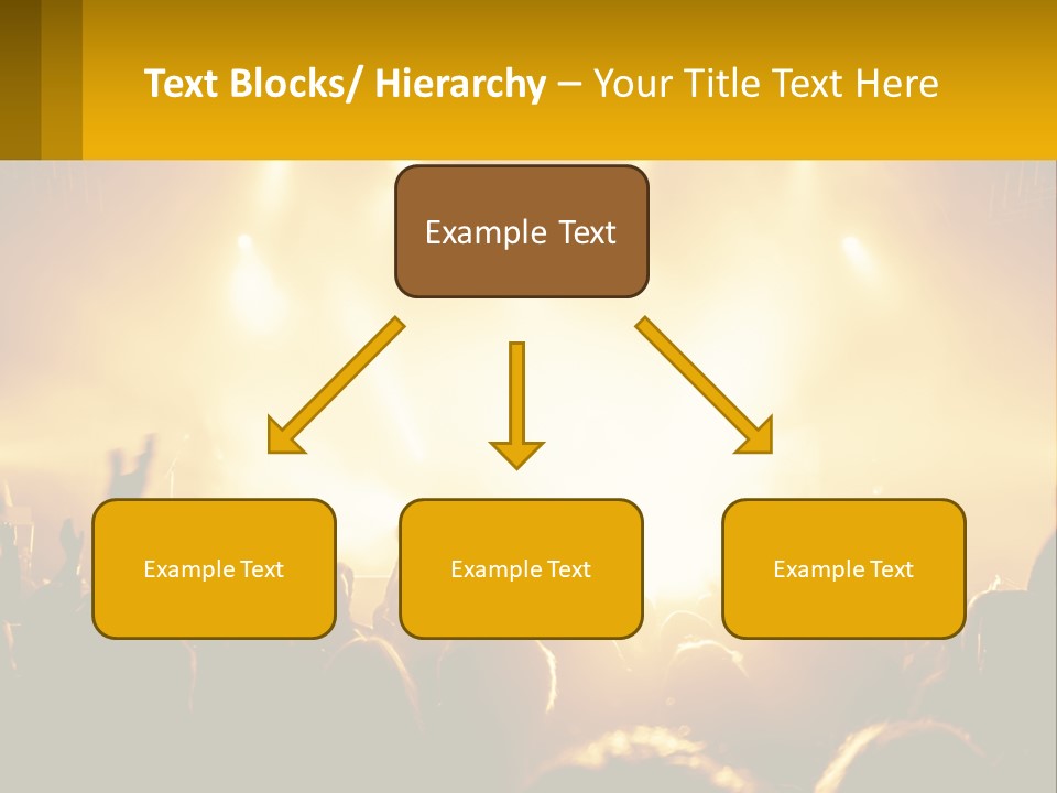 A Crowd Of People At A Concert With Their Hands In The Air PowerPoint Template