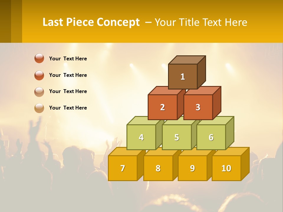 A Crowd Of People At A Concert With Their Hands In The Air PowerPoint Template