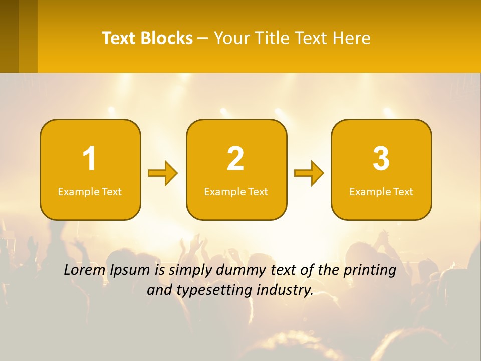 A Crowd Of People At A Concert With Their Hands In The Air PowerPoint Template