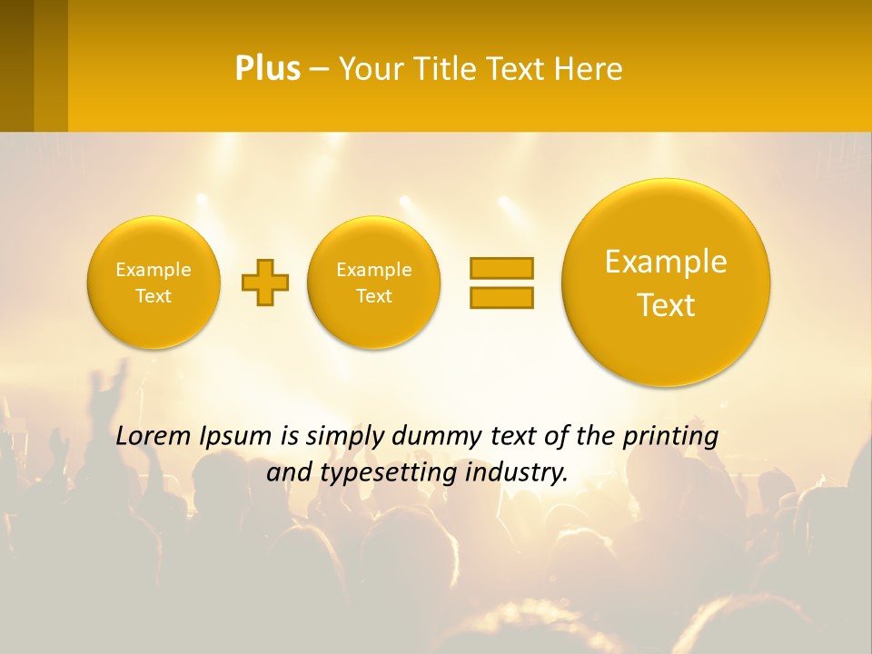 A Crowd Of People At A Concert With Their Hands In The Air PowerPoint Template