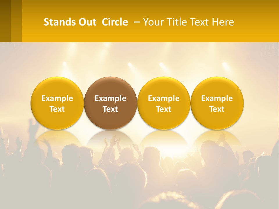 A Crowd Of People At A Concert With Their Hands In The Air PowerPoint Template