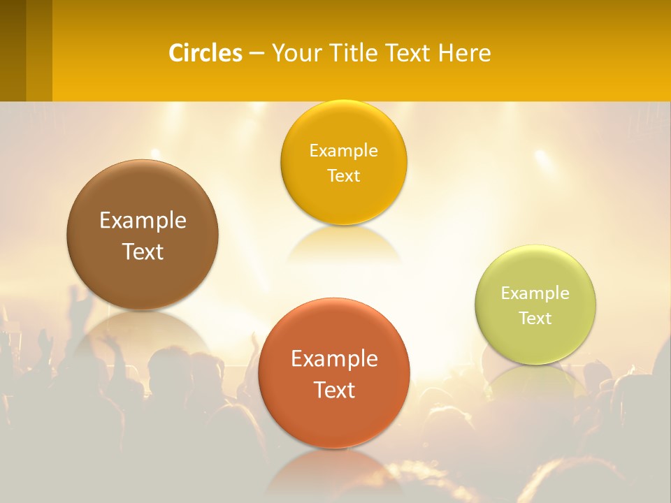 A Crowd Of People At A Concert With Their Hands In The Air PowerPoint Template