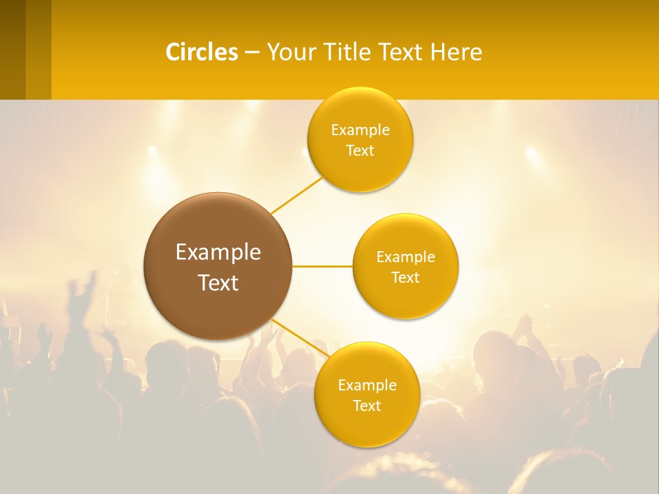 A Crowd Of People At A Concert With Their Hands In The Air PowerPoint Template