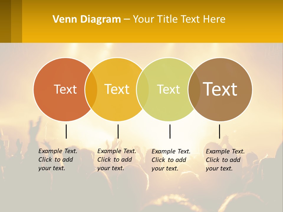 A Crowd Of People At A Concert With Their Hands In The Air PowerPoint Template