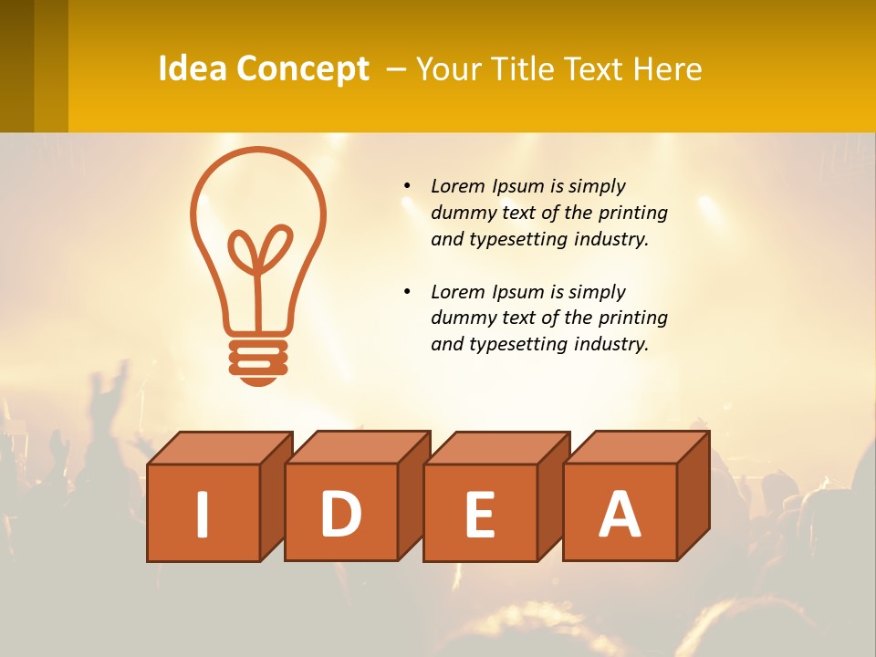 A Crowd Of People At A Concert With Their Hands In The Air PowerPoint Template