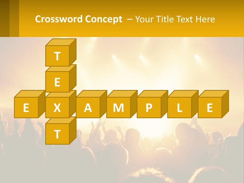 A Crowd Of People At A Concert With Their Hands In The Air PowerPoint Template